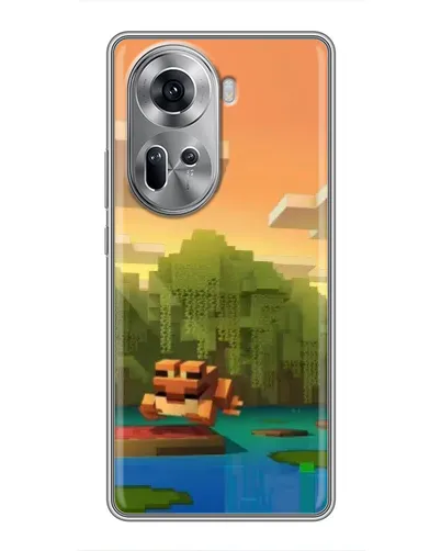 Чехол для OPPO Reno 11 5G с картинкой «Майнкрафт закат солнца»