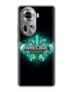 Чехол для OPPO Reno 11 5G с картинкой «Minecraft Diamond лого» Чехол для OPPO Reno 11 5G с картинкой «Minecraft Diamond лого»