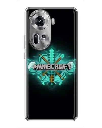 Чехол для OPPO Reno 11 5G с картинкой «Minecraft Diamond лого»