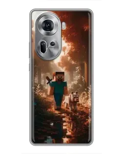 Чехол для OPPO Reno 11 5G с картинкой «Стив в лесу» Чехол для OPPO Reno 11 5G с картинкой «Стив в лесу»