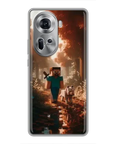 Чехол для OPPO Reno 11 5G с картинкой «Стив в лесу»