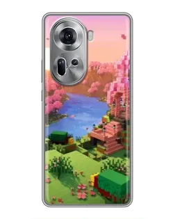 Чехол для OPPO Reno 11 5G с картинкой «Розовое дерево Minecraft» Чехол для OPPO Reno 11 5G с картинкой «Розовое дерево Minecraft»