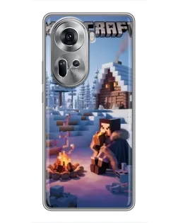 Чехол для OPPO Reno 11 5G с картинкой «Зимний Minecraft» Чехол для OPPO Reno 11 5G с картинкой «Зимний Minecraft»