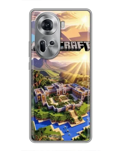 Чехол для OPPO Reno 11 5G с картинкой «Minecraft панорама»