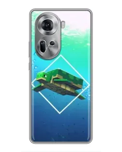 Чехол для OPPO Reno 11 5G с картинкой «Черепаха Minecraft» Чехол для OPPO Reno 11 5G с картинкой «Черепаха Minecraft»