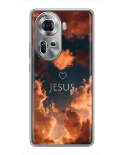 Чехол для OPPO Reno 11 5G с картинкой «Сияние Имени Jesus»