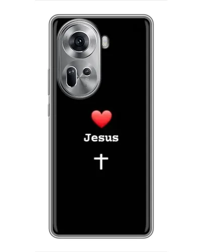 Чехол для OPPO Reno 11 5G с картинкой «Сердце - Jesus» Чехол для OPPO Reno 11 5G с картинкой «Сердце - Jesus»