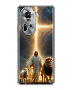 Чехол для OPPO Reno 11 5G с картинкой «Лев Иуды и Свет»