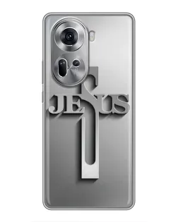 Чехол для OPPO Reno 11 5G с картинкой «Металлический крест Jesus» Чехол для OPPO Reno 11 5G с картинкой «Металлический крест Jesus»
