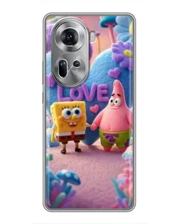 Чехол для OPPO Reno 11 5G с картинкой «Губка Боб Патрик»