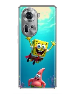 Чехол для OPPO Reno 11 5G с картинкой «Спанч Боб под водой»