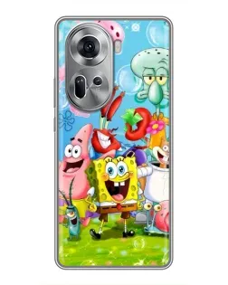 Чехол для OPPO Reno 11 5G с картинкой «Губка Боб и друзья»