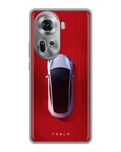 Чехол для OPPO Reno 11 5G с картинкой «Tesla Top View» Чехол для OPPO Reno 11 5G с картинкой «Tesla Top View»