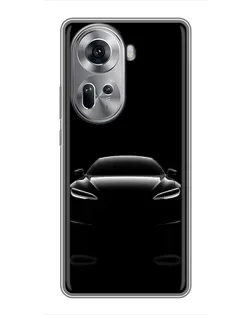 Чехол для OPPO Reno 11 5G с картинкой «Силуэт Tesla Night» Чехол для OPPO Reno 11 5G с картинкой «Силуэт Tesla Night»