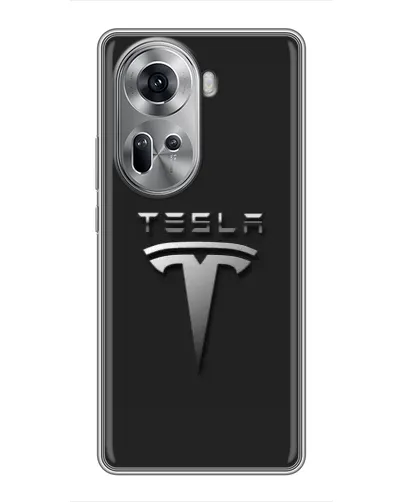Чехол для OPPO Reno 11 5G с картинкой «Стальной логотип Tesla» Чехол для OPPO Reno 11 5G с картинкой «Стальной логотип Tesla»