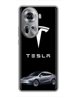 Чехол для OPPO Reno 11 5G с картинкой «Tesla Model Y» Чехол для OPPO Reno 11 5G с картинкой «Tesla Model Y»