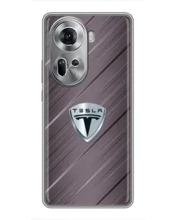 Чехол для OPPO Reno 11 5G с картинкой «Металлическая текстура Tesla» Чехол для OPPO Reno 11 5G с картинкой «Металлическая текстура Tesla»