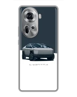 Чехол для OPPO Reno 11 5G с картинкой «Серебристый Cybertruck Tesla» Чехол для OPPO Reno 11 5G с картинкой «Серебристый Cybertruck Tesla»