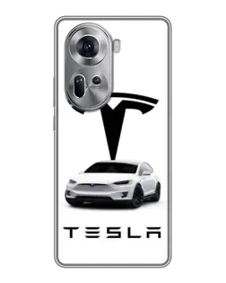 Чехол для OPPO Reno 11 5G с картинкой «Tesla White Style» Чехол для OPPO Reno 11 5G с картинкой «Tesla White Style»