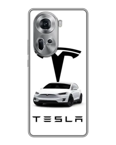 Чехол для OPPO Reno 11 5G с картинкой «Tesla White Style» Чехол для OPPO Reno 11 5G с картинкой «Tesla White Style»