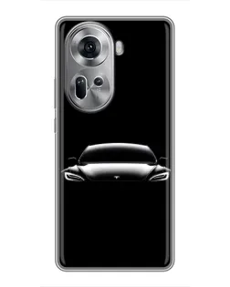Чехол для OPPO Reno 11 5G с картинкой «Фары Tesla Night» Чехол для OPPO Reno 11 5G с картинкой «Фары Tesla Night»