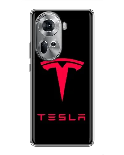 Чехол для OPPO Reno 11 5G с картинкой «Tesla Red Logo» Чехол для OPPO Reno 11 5G с картинкой «Tesla Red Logo»