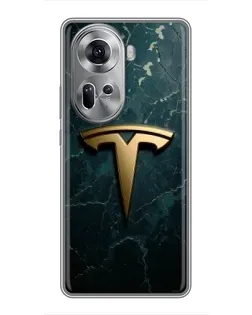 Чехол для OPPO Reno 11 5G с картинкой «Мраморная Tesla Gold» Чехол для OPPO Reno 11 5G с картинкой «Мраморная Tesla Gold»