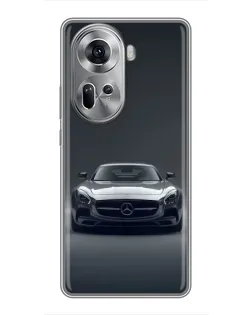 Чехол для OPPO Reno 11 5G с картинкой «Mercedes на черном»