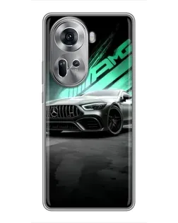 Чехол для OPPO Reno 11 5G с картинкой «Темный Mercedes AMG»