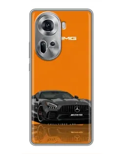 Чехол для OPPO Reno 11 5G с картинкой «Оранжевый Mercedes AMG»