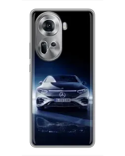 Чехол для OPPO Reno 11 5G с картинкой «Ночной Mercedes EQ»