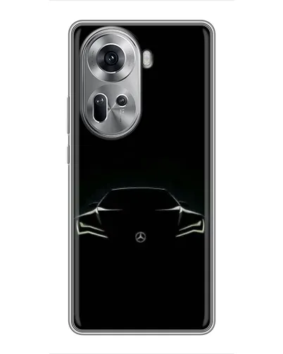 Чехол для OPPO Reno 11 5G с картинкой «Mercedes — силуэт авто» Чехол для OPPO Reno 11 5G с картинкой «Mercedes — силуэт авто»
