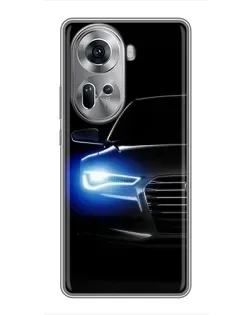 Чехол для OPPO Reno 11 5G с картинкой «Неоновый взгляд Audi» Чехол для OPPO Reno 11 5G с картинкой «Неоновый взгляд Audi»