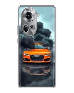 Чехол для OPPO Reno 11 5G с картинкой «Audi в облаках дыма» Чехол для OPPO Reno 11 5G с картинкой «Audi в облаках дыма»