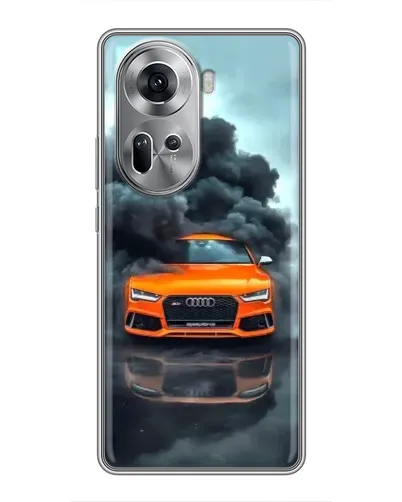 Чехол для OPPO Reno 11 5G с картинкой «Audi в облаках дыма»
