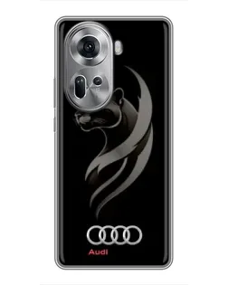 Чехол для OPPO Reno 11 5G с картинкой «Графика — пантера и Audi» Чехол для OPPO Reno 11 5G с картинкой «Графика — пантера и Audi»