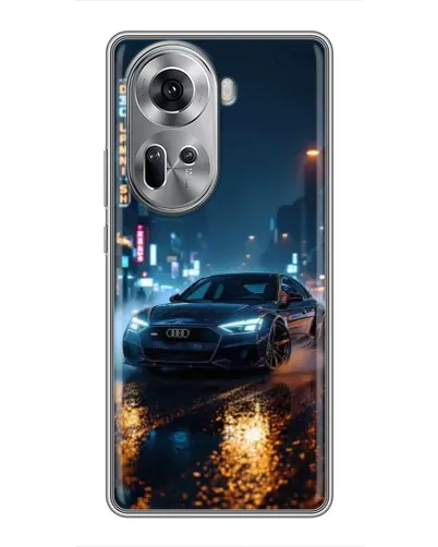 Чехол для OPPO Reno 11 5G с картинкой «Ночной город и Audi»
