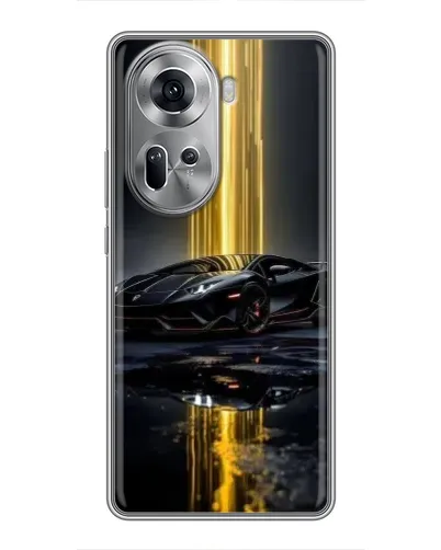 Чехол для OPPO Reno 11 5G с картинкой «Ночной Lamborghini драйв»