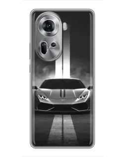 Чехол для OPPO Reno 11 5G с картинкой «Lamborghini симметрия дорог»