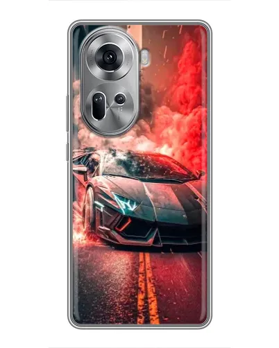 Чехол для OPPO Reno 11 5G с картинкой «Lamborghini красный дым»