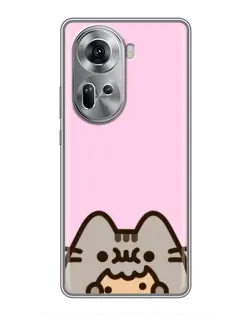 Чехол для OPPO Reno 11 5G с картинкой «Pusheen и печенье» Чехол для OPPO Reno 11 5G с картинкой «Pusheen и печенье»