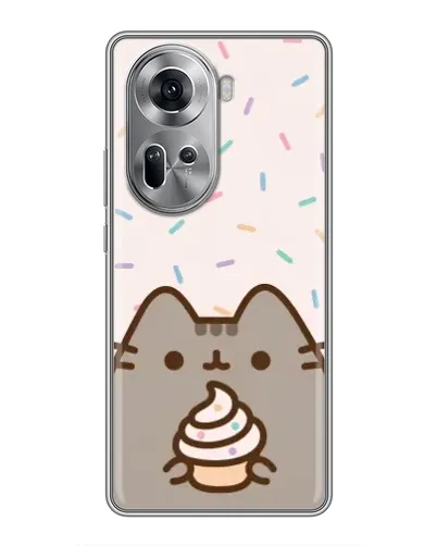 Чехол для OPPO Reno 11 5G с картинкой «Пушин с кексом» Чехол для OPPO Reno 11 5G с картинкой «Пушин с кексом»