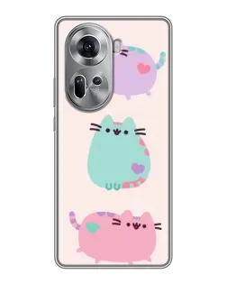 Чехол для OPPO Reno 11 5G с картинкой «Pusheen трио» Чехол для OPPO Reno 11 5G с картинкой «Pusheen трио»