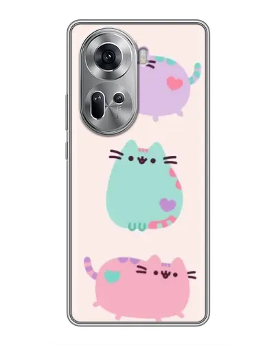Чехол для OPPO Reno 11 5G с картинкой «Pusheen трио» Чехол для OPPO Reno 11 5G с картинкой «Pusheen трио»