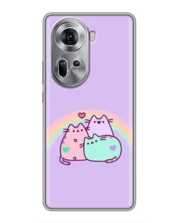 Чехол для OPPO Reno 11 5G с картинкой «Радужные Пушины» Чехол для OPPO Reno 11 5G с картинкой «Радужные Пушины»