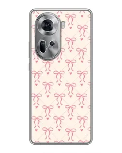 Чехол для OPPO Reno 11 5G с картинкой «Розовые бантики Coquette»