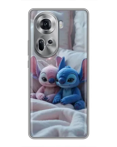 Чехол для OPPO Reno 11 5G с картинкой «Плюшевые Стич Ангел»