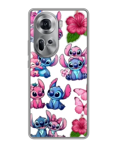 Чехол для OPPO Reno 11 5G с картинкой «Стикеры Stitch и Angel»