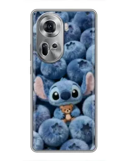 Чехол для OPPO Reno 11 5G с картинкой «Стич и голубика»