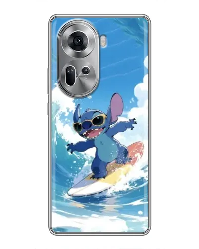 Чехол для OPPO Reno 11 5G с картинкой «Стич на волне»